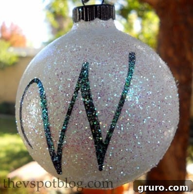 Finished Monogrammed W Ornament