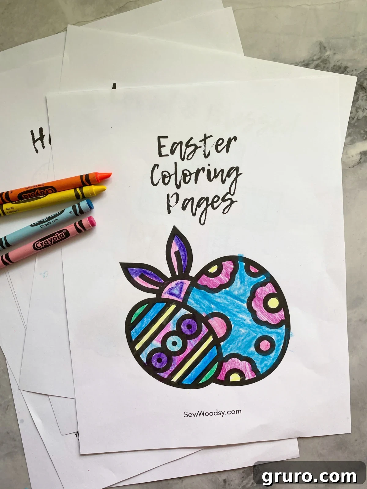 A preview image of various Easter egg coloring pages, showcasing intricate patterns and designs ready for coloring.