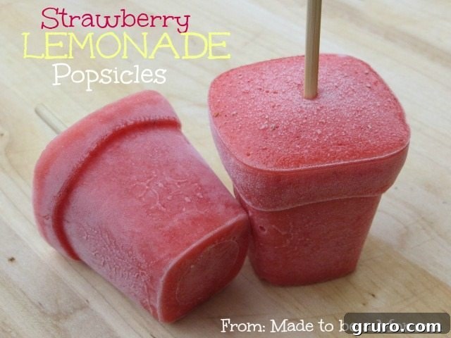 Strawberry Lemonade Popsicles