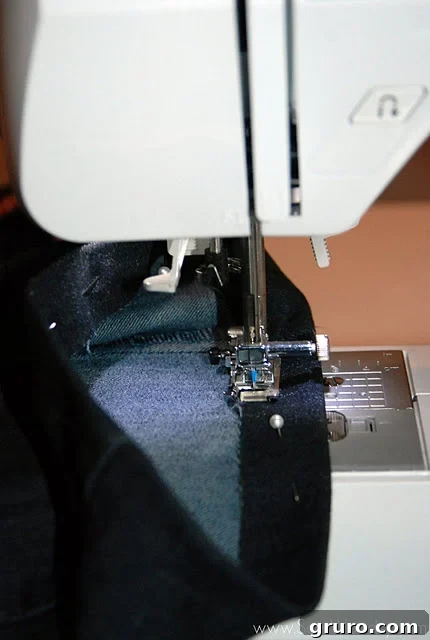 Sewing the hem on jeans
