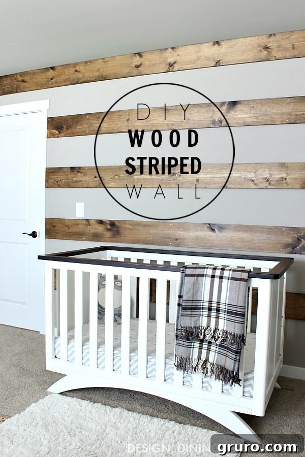 DIY Wood Striped Wall for Farmhouse Accent