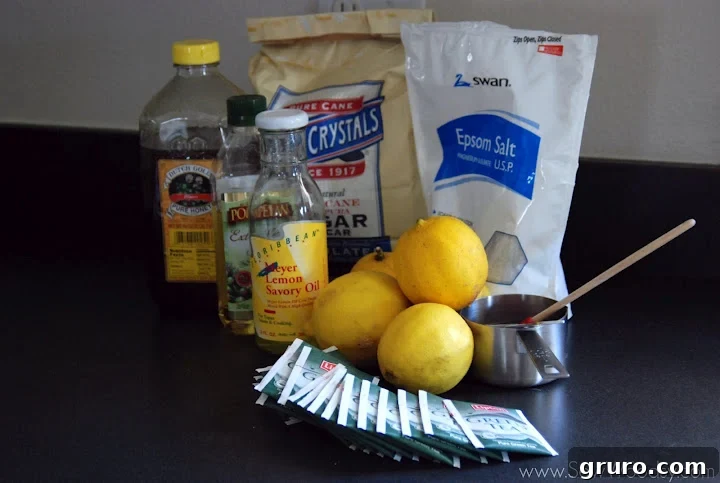 Close-up of the initial Lemon Tea Sugar Scrub mixture, showcasing the moist sugar and salt texture before tea and lemon zest are added.