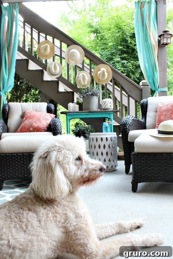 Serene and relaxing outdoor patio space, designed for comfort and ease