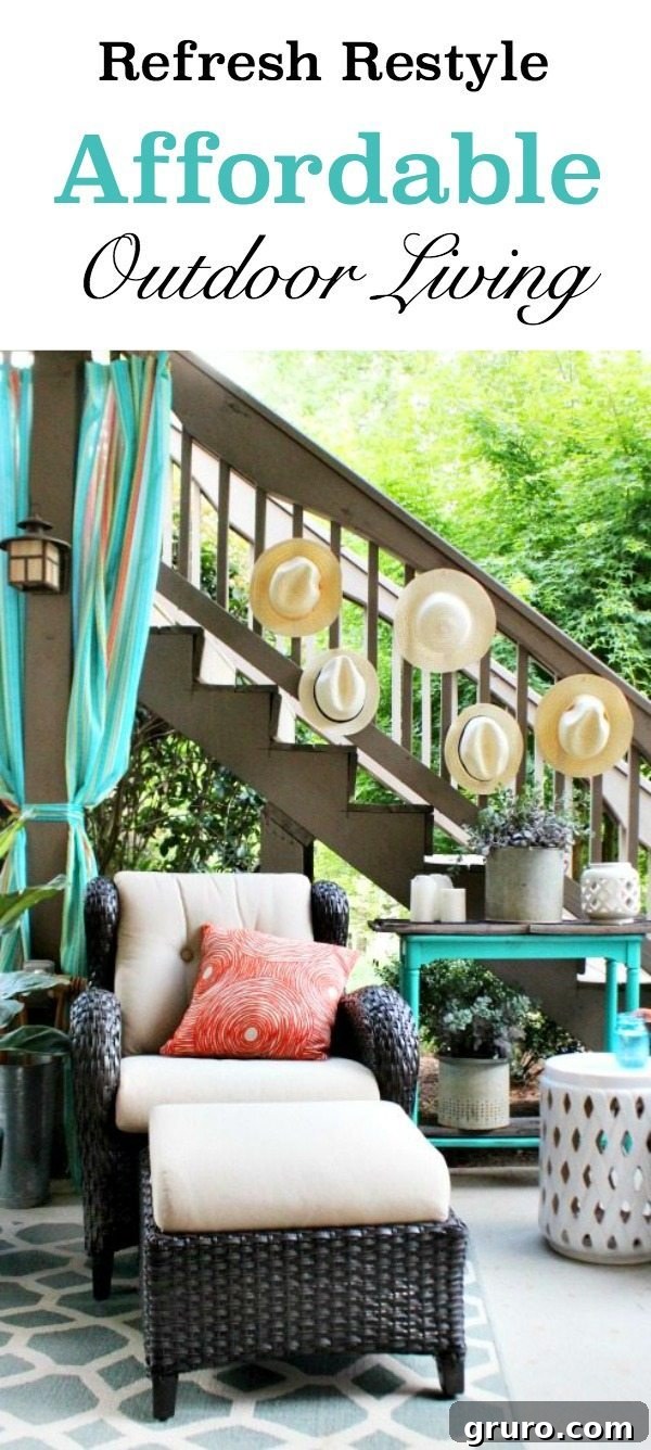 Affordable outdoor living ideas with Better Homes and Gardens, featuring no-sew curtains and creative decor for a patio refresh