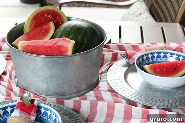Galvanized bucket used creatively as a serving idea for casual outdoor entertaining