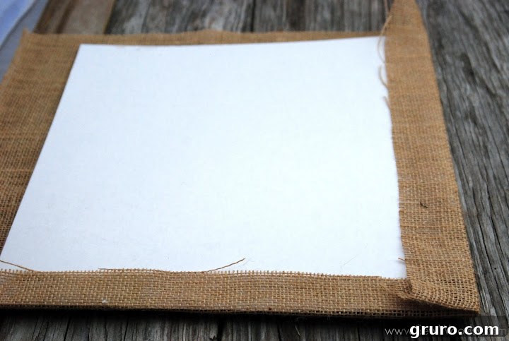 Finished cut-out green burlap four leaf clover