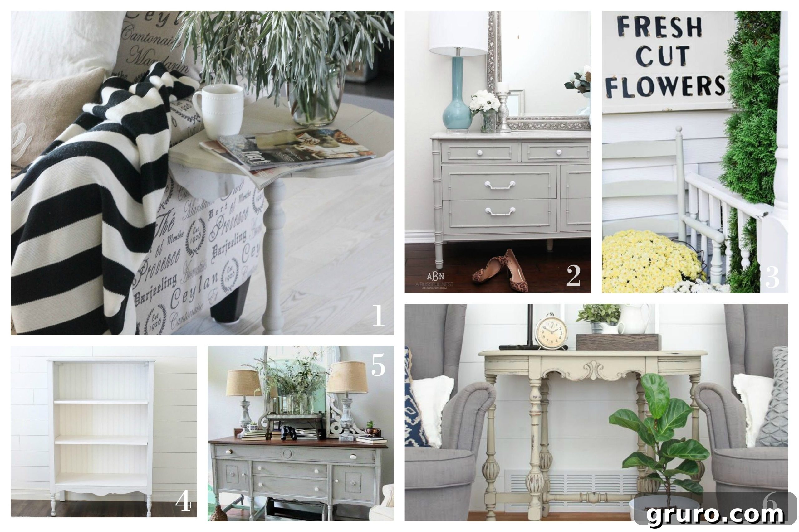 Maison Blanche Paint Company Vintage Painted Furniture Makeovers - Projects and Ideas