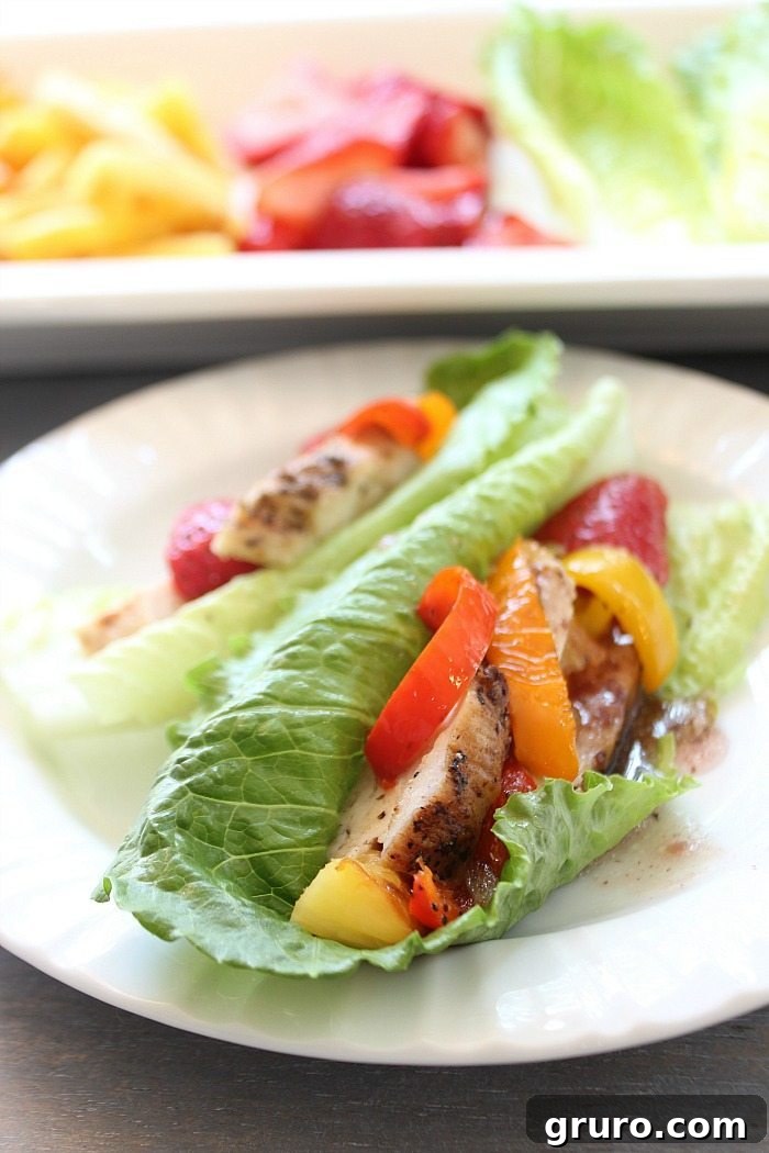Sweet and spicy lettuce wrapped chicken recipe, a delightful and healthy meal option.