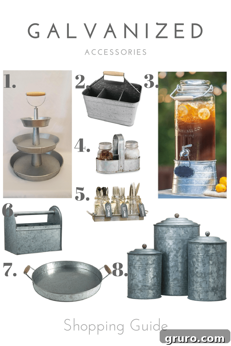 Galvanized shopping list perfect for rustic farmhouse decor
