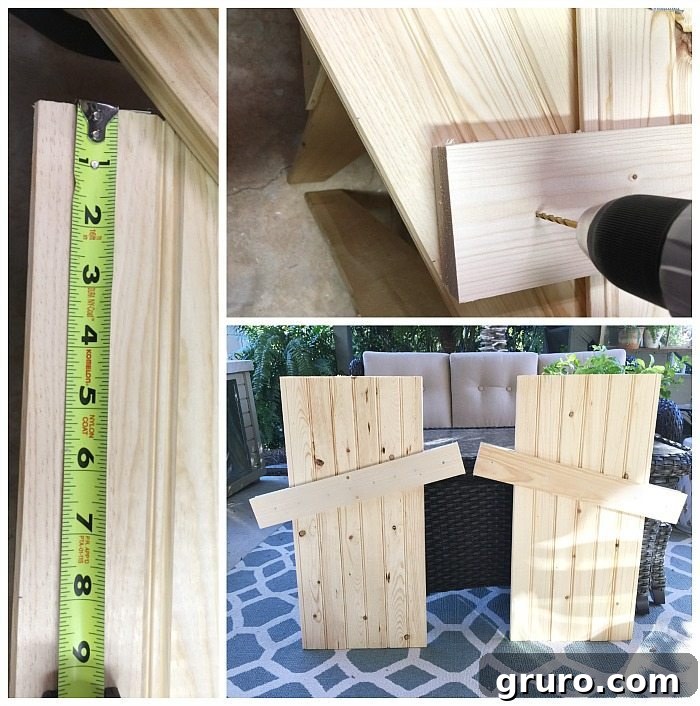 Attaching the hat brim to the door hanger base, showing screw placement and angled supports for a sturdy build.