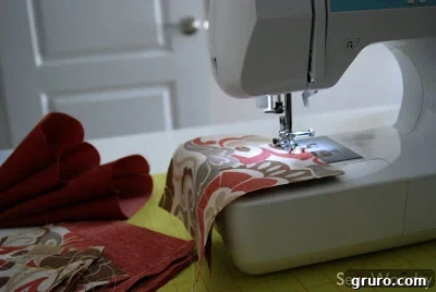Two fabric squares placed face-to-face, ready for sewing the bean bag