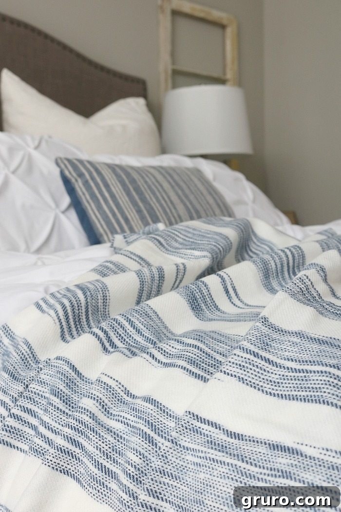 Great throw - indigo blue is perfect for the bedroom to add color and texture
