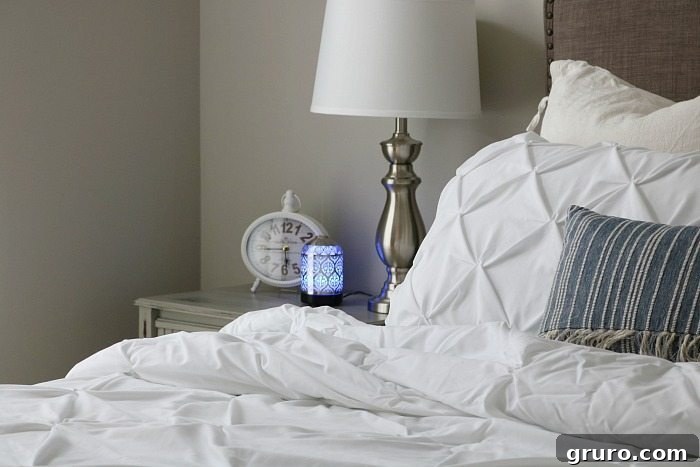 Lavender essential oils are very relaxing and perfect for a guest room