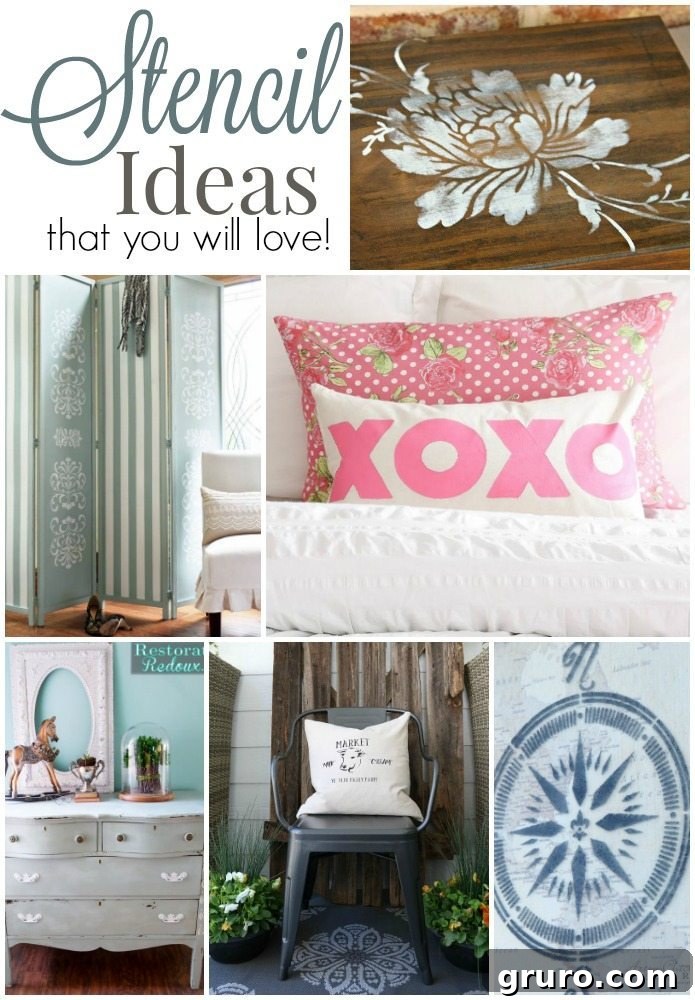 Stencil ideas that you will love easy DIY ideas for furniture and fabric
