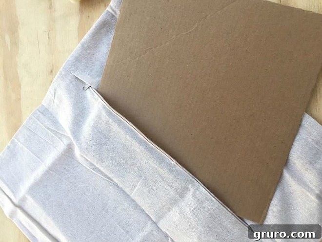 Use a piece of cardboard when stenciling to protect your project