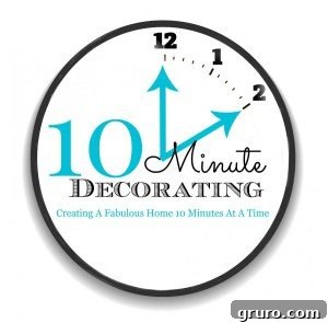 10 Minute Decorating button featuring milk glass and succulents