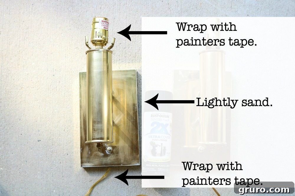 Give Your Brass a Modern Makeover 5 How to prep for spray paint