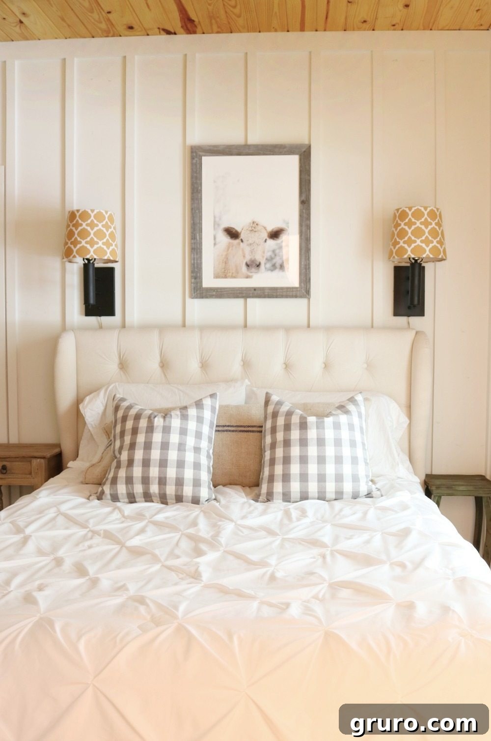 Give Your Brass a Modern Makeover 10 Lamps above the bed in the farmhouse bedroom