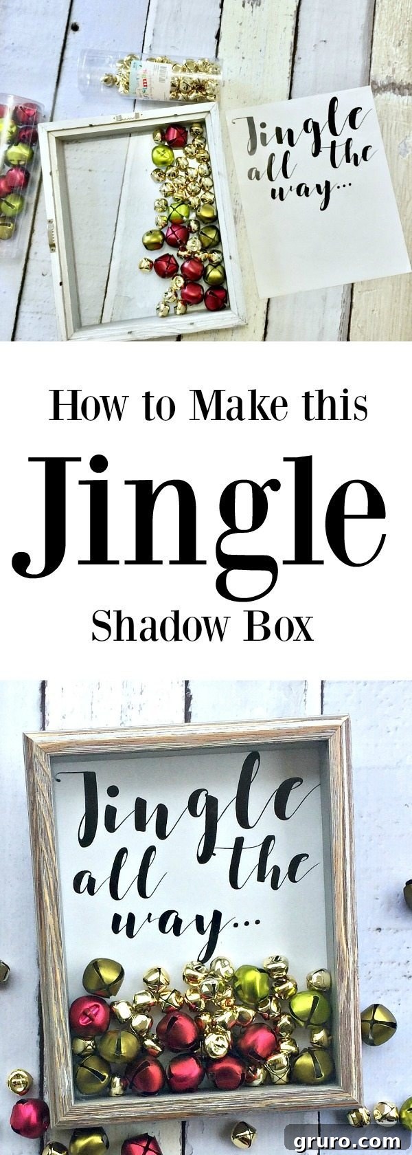 How to make the Christmas decor Jingle Shadow Box