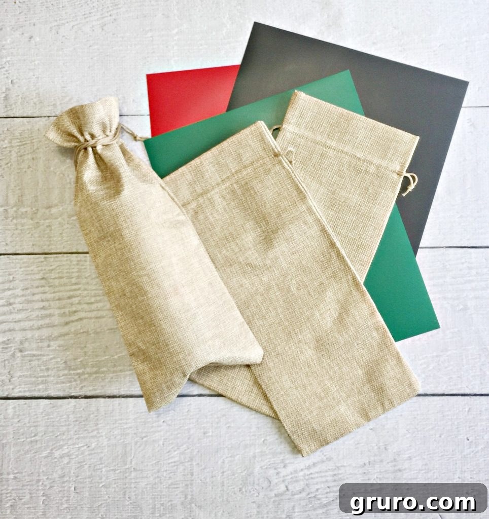 Wine bags and heat vinyl transfer make great personalized gifts for any occasion.