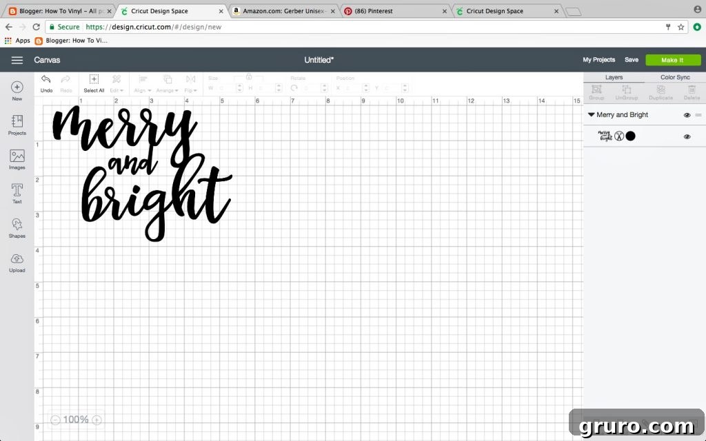 Merry and Bright design for Christmas gift bags, adding cheer to your presents.
