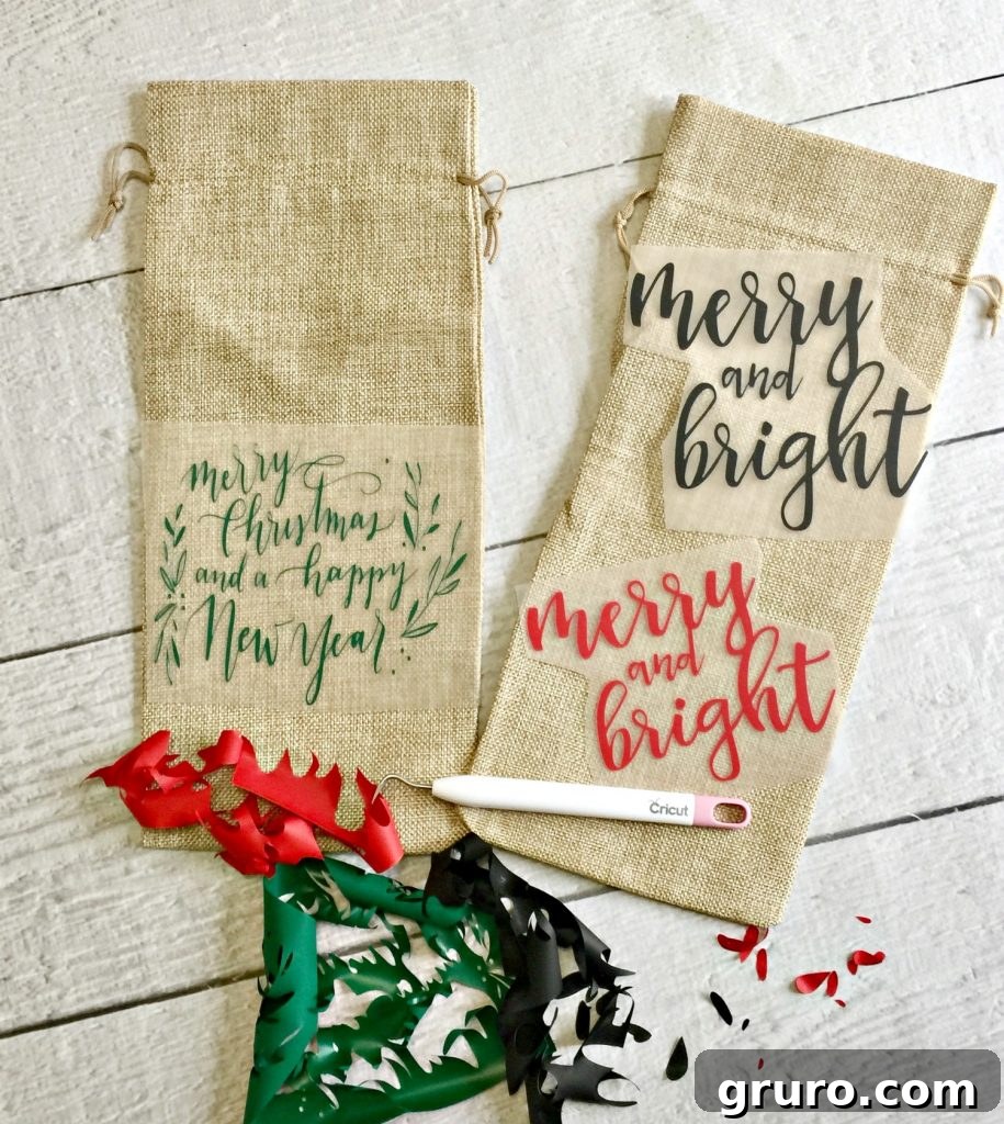 Make these awesome wine bags for Christmas, a thoughtful handmade touch.
