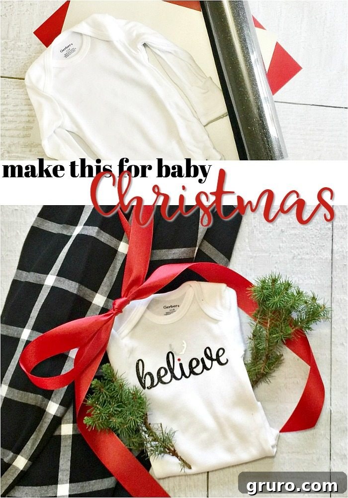 Make this Christmas Baby Onesie Tutorial for a Handmade Gift