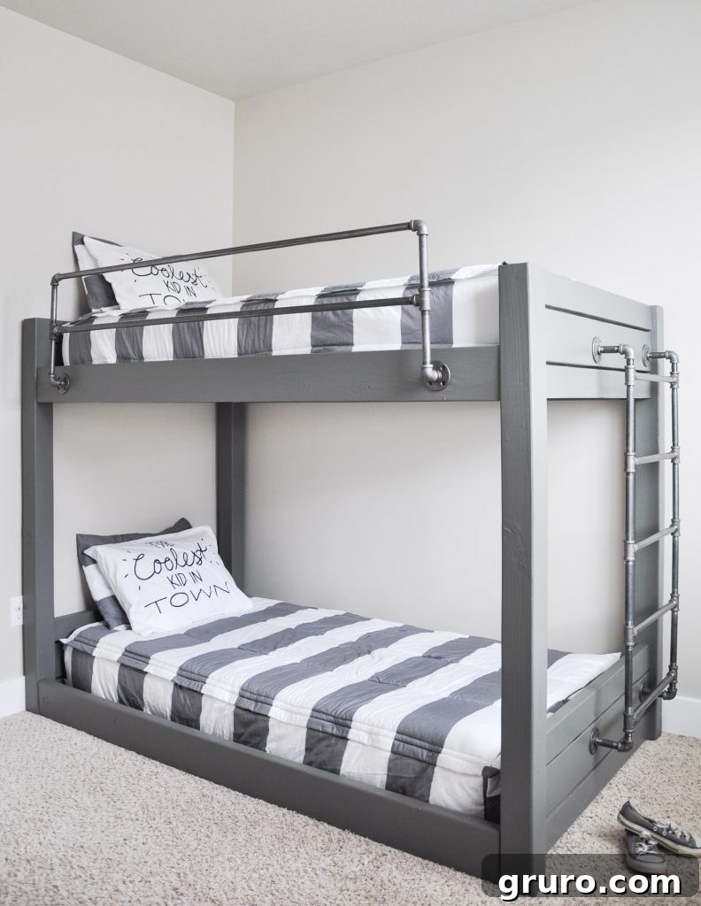 DIY Industrial Bunk Bed with Free Plans by Cherished Bliss