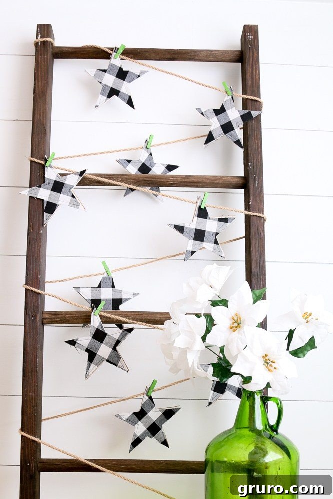 Handmade Gingham Star Garland by Fresh Squeezed Life