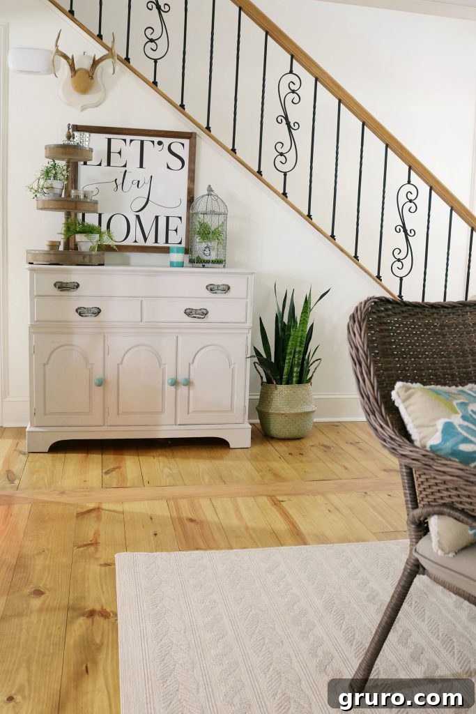 Dining room makeover featuring a mix of farmhouse and cottage elements