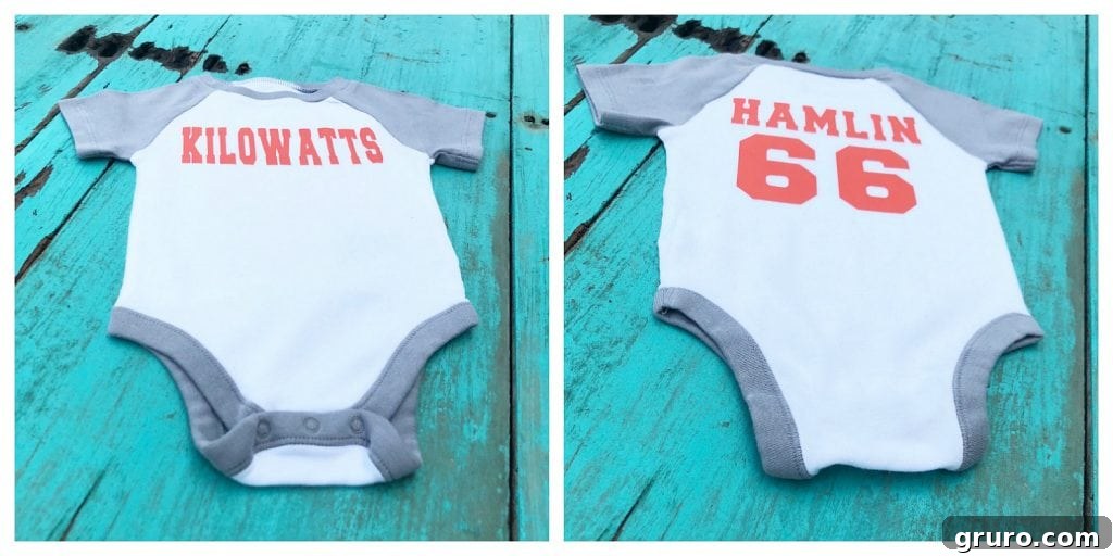 Front and Back of Cricut idea for babe baseball
