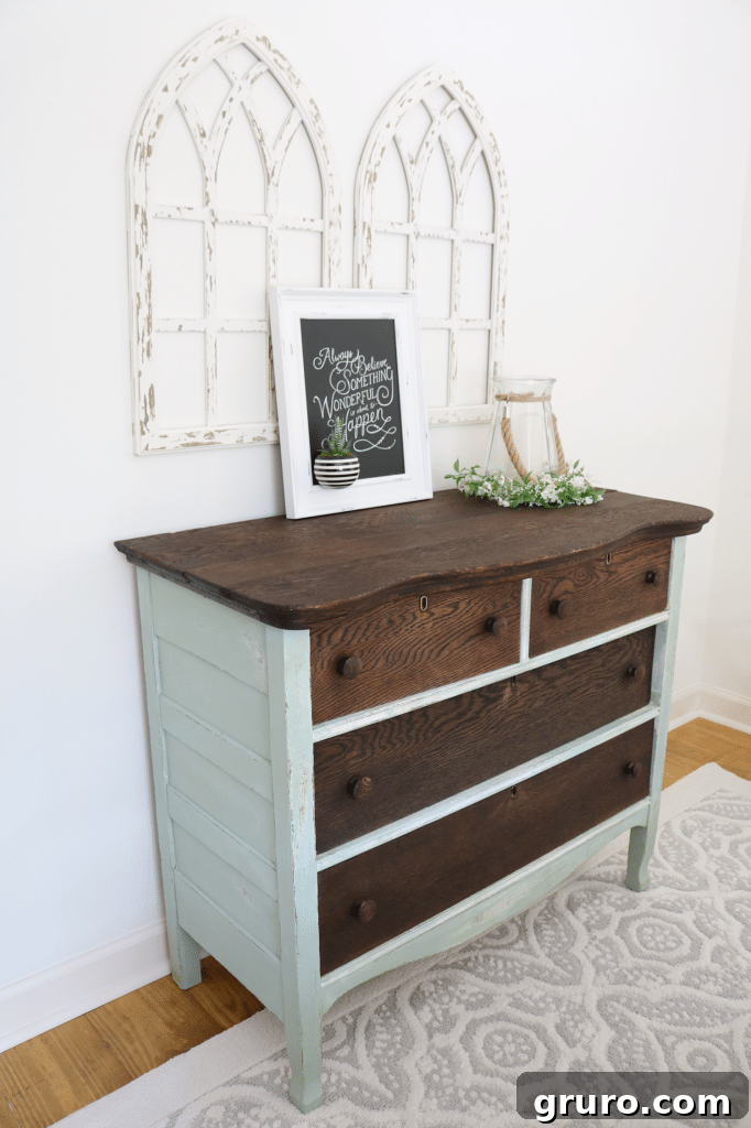 Mix of old and new decor elements to refresh a bedroom, including a cherished quilt
