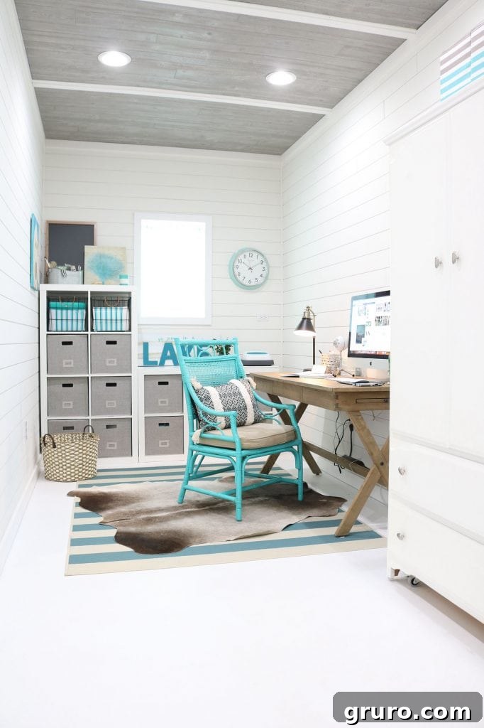 A colorful and fun small office, making working from home enjoyable