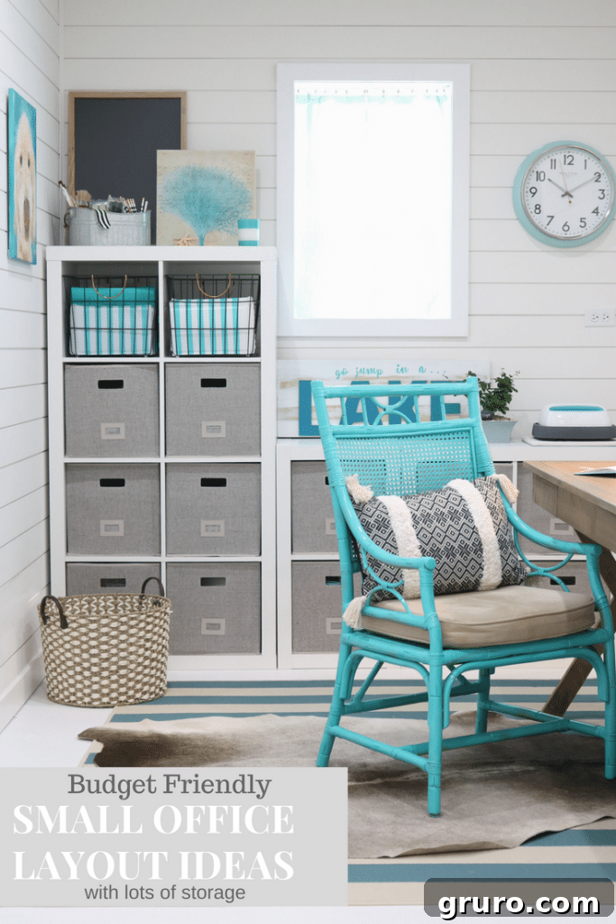 Budget-friendly small home office ideas for an office in the garage