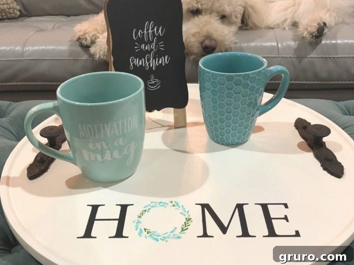 Serving Tray Glow-Up: DIY Style 2 Round tray coffee service (1)