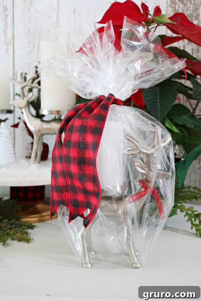 Beautifully Wrapped Deer Candle Holders - Unique Christmas Gifts