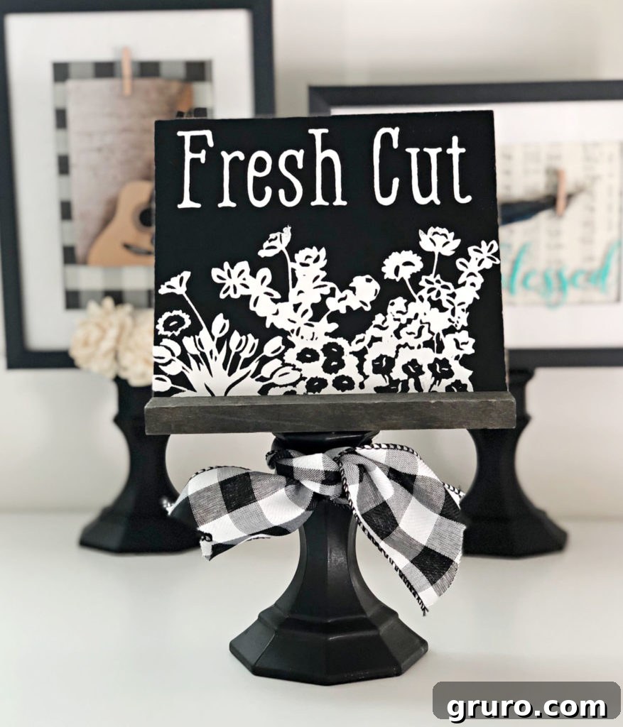 Pedestal Chalkboard DIY - mini chalkboard