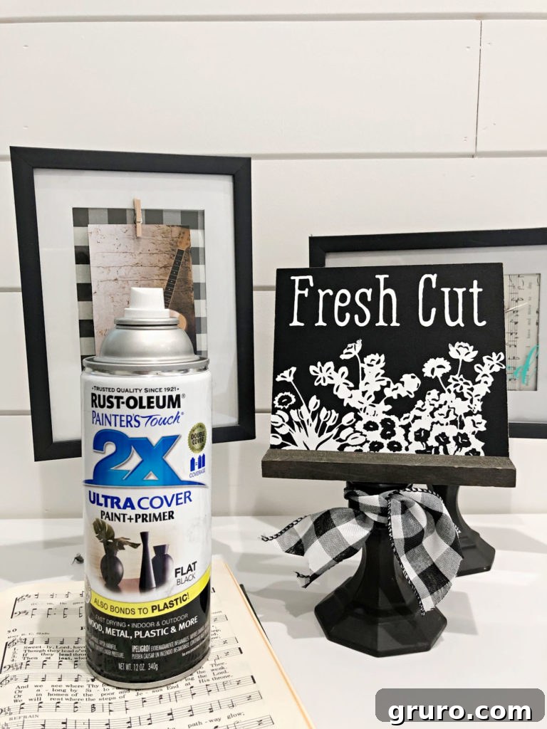 How to DIY Pedestal frame with Rustoleum ultra flat black