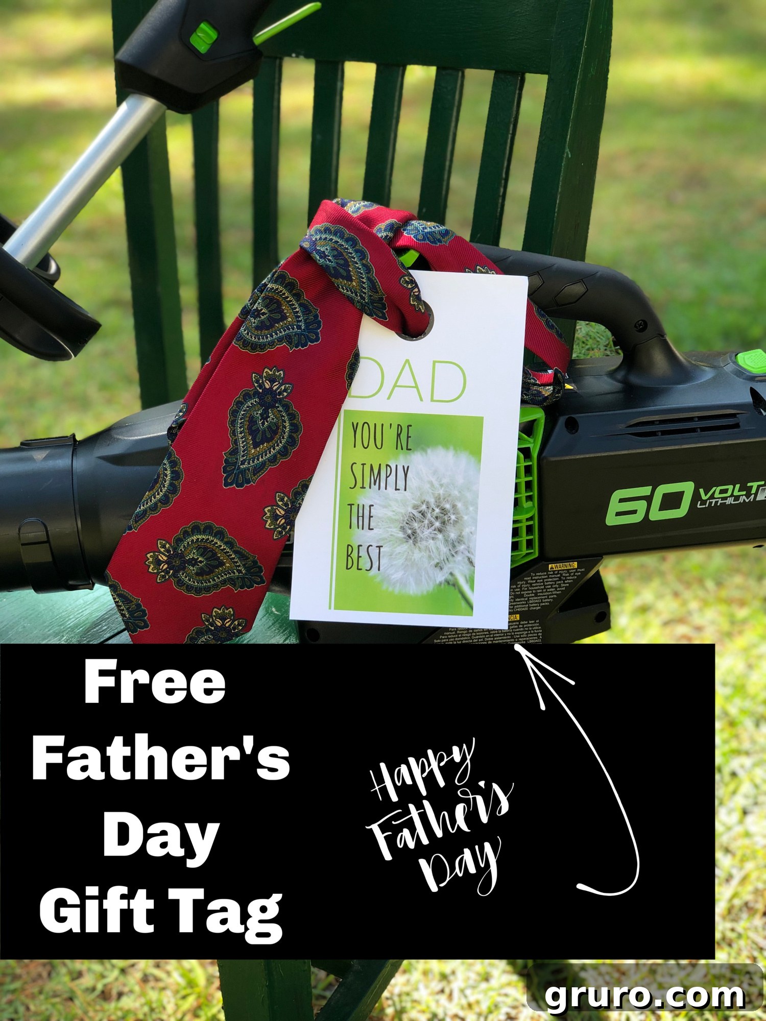 Free large gift tag printable for Father's Day