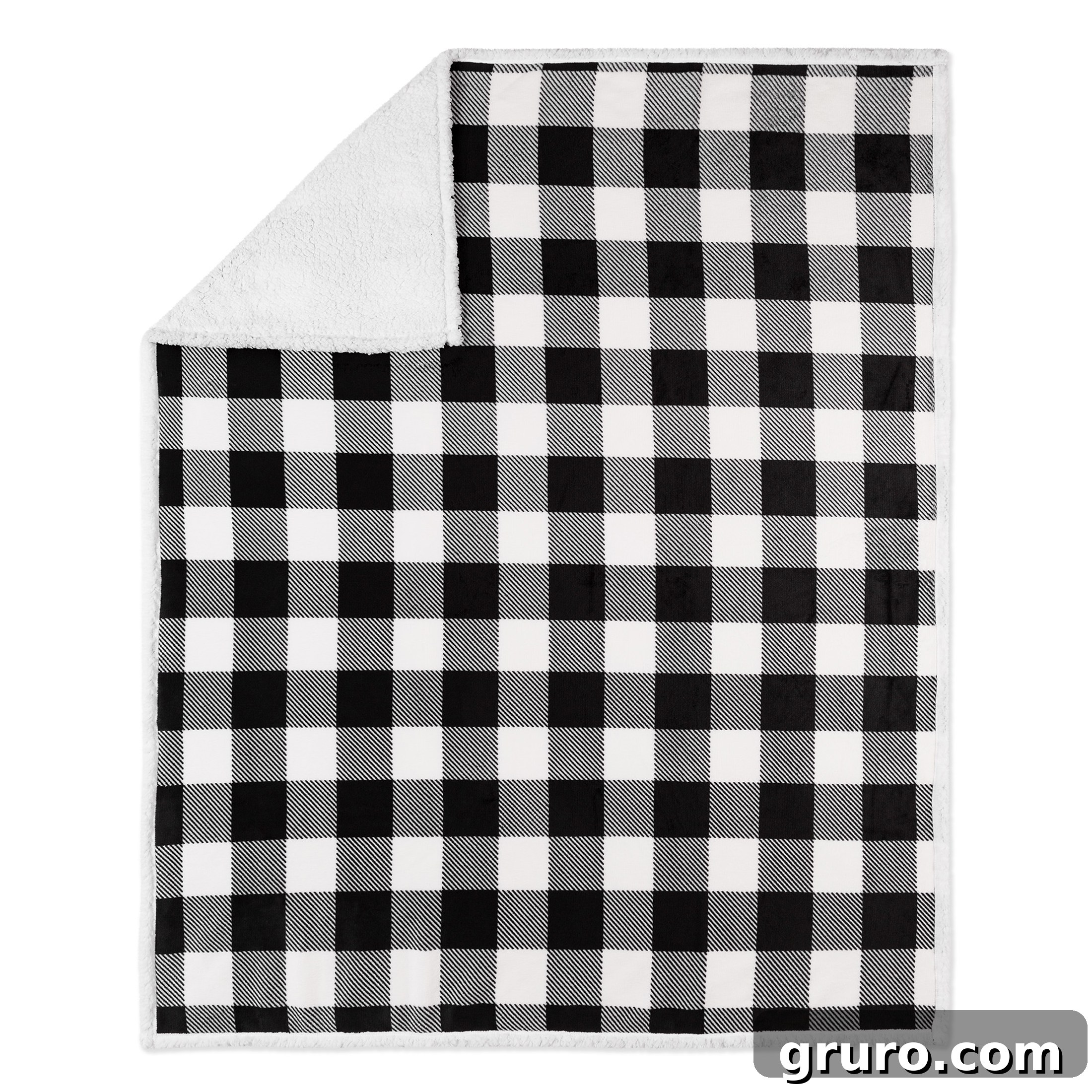 Black and white plaid blanket