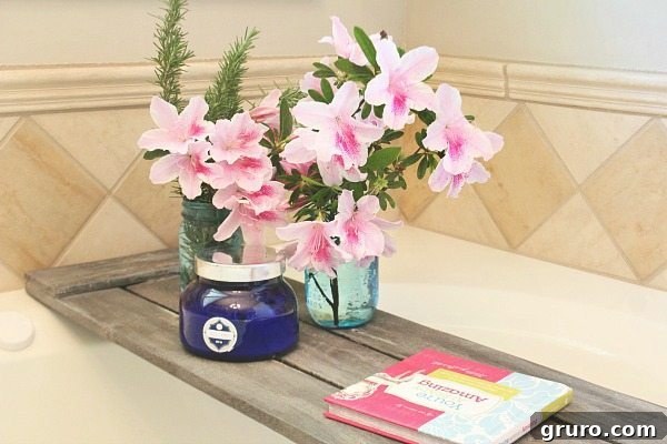 Innovative DIY Pallet Tub Tray as a thoughtful holiday gift idea for ultimate relaxation