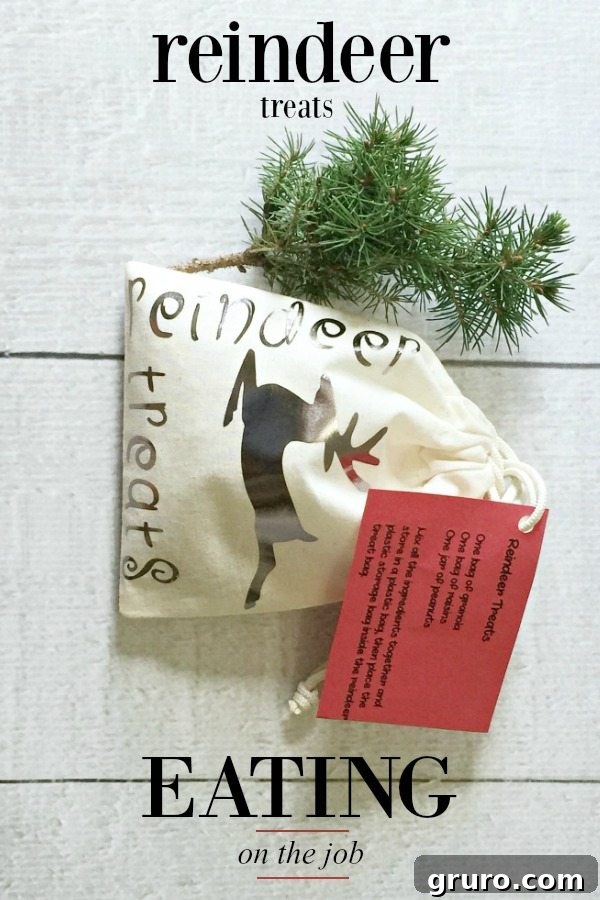 Adorable reindeer treat bags for kids, complete with free printable designs