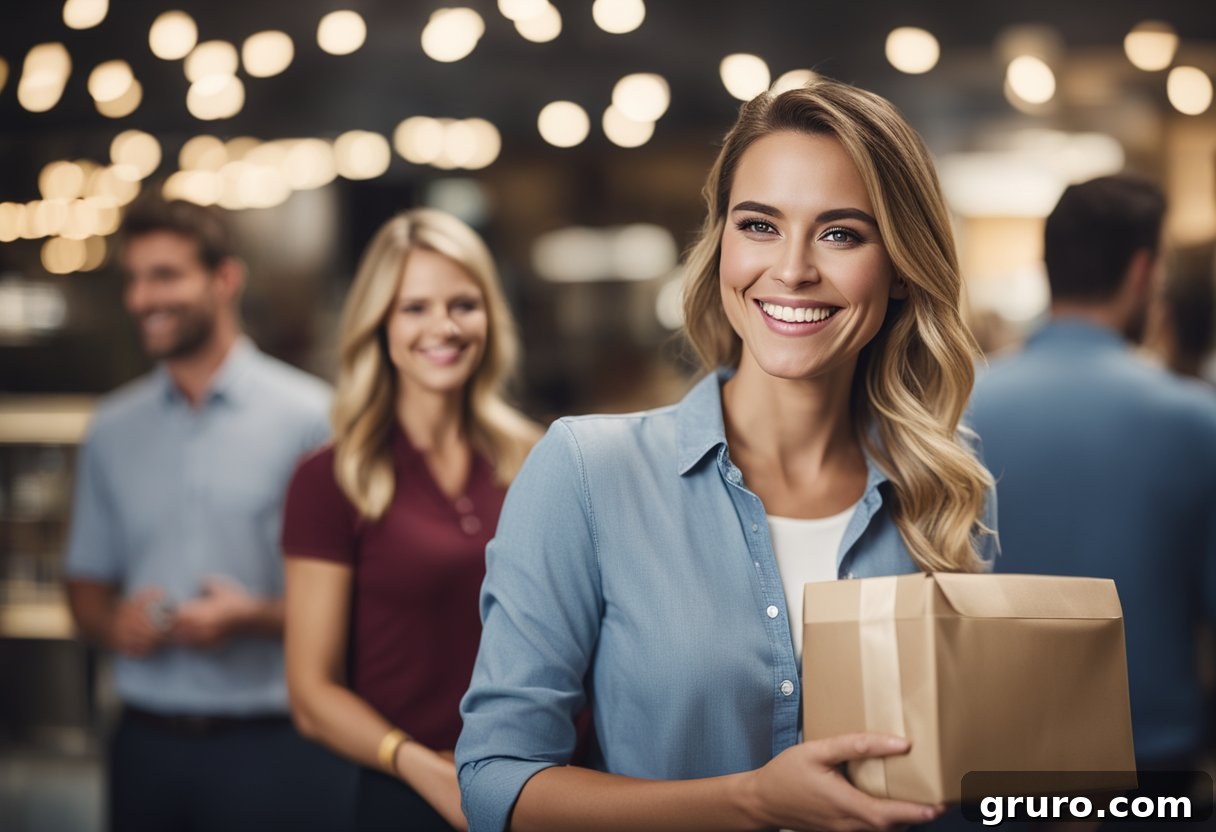 Customers smiling, receiving quick service, and leaving positive reviews