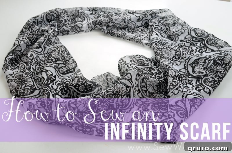 how to sew an infinity scarf from SewWoodsy.com #diy #sewing #tutorial
