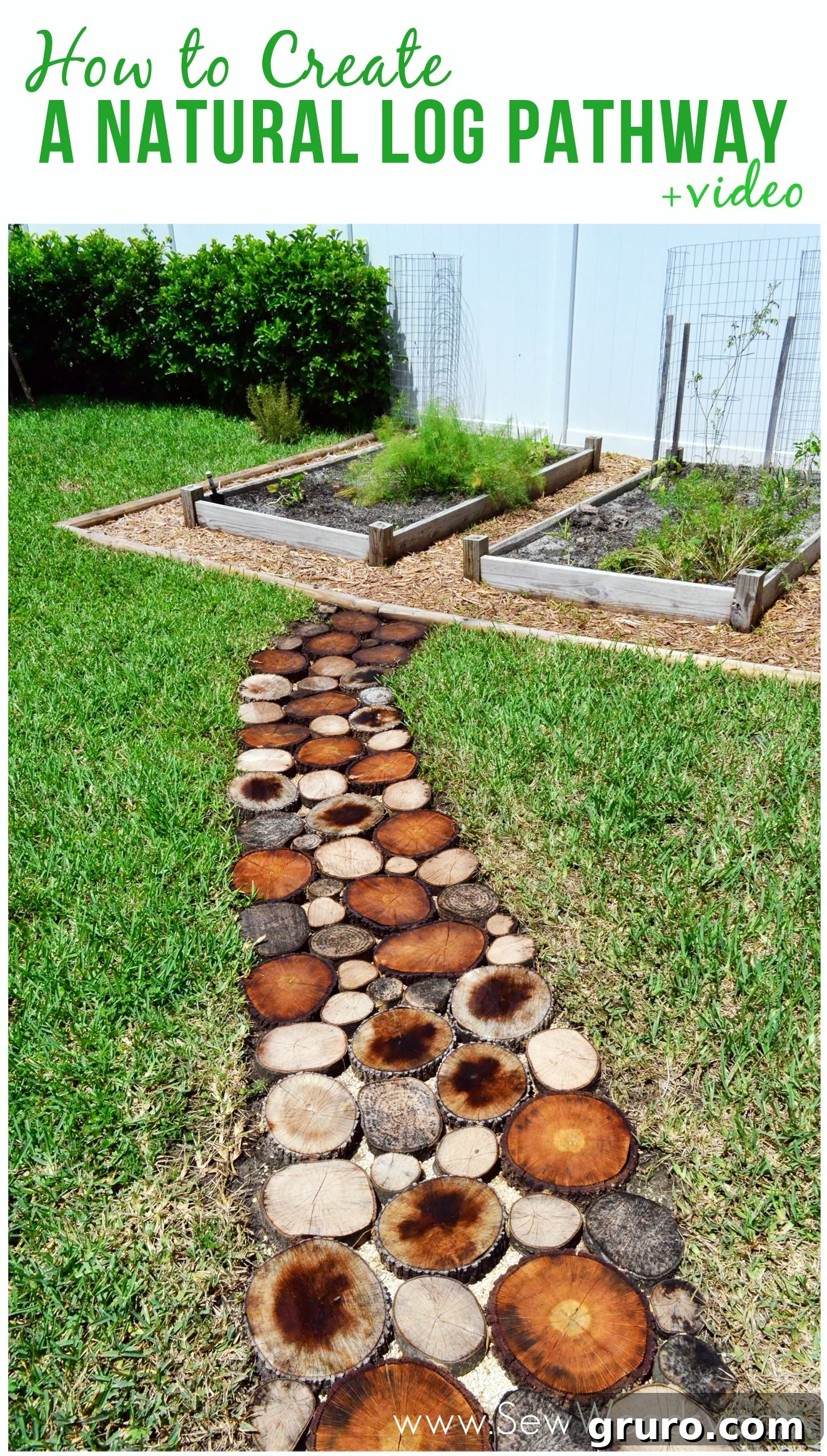 Learn how to create a beautiful and durable natural log pathway for your garden, transforming outdoor spaces with rustic charm.
