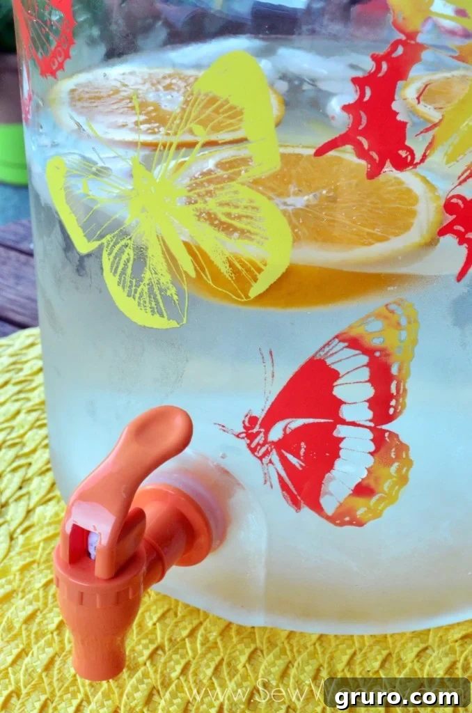 DIY Painted Drink Dispenser from SewWoodsy.com