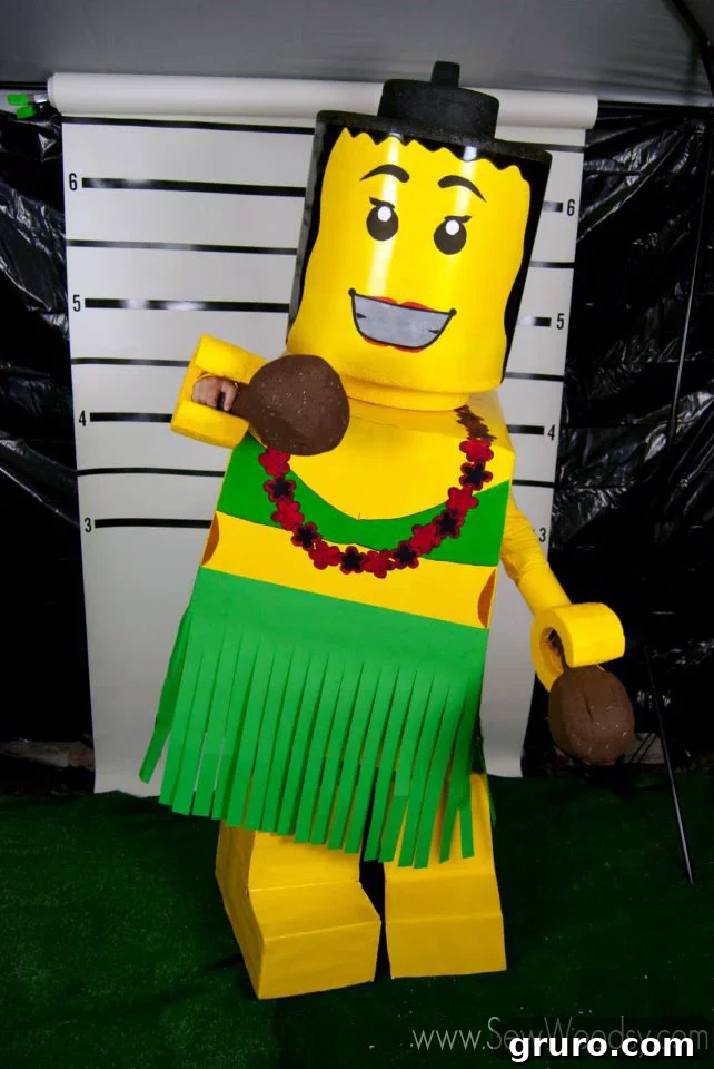 Hula Lego Costume in full