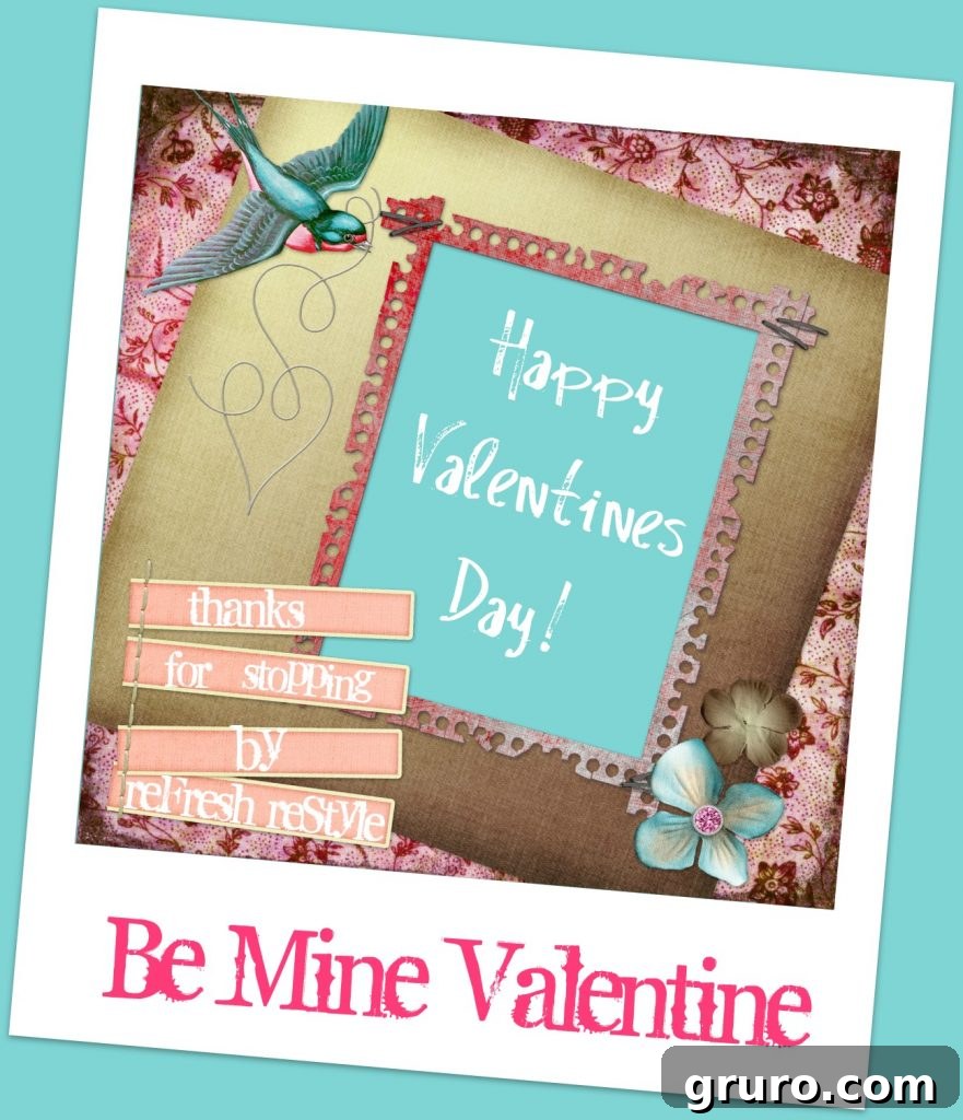 Decorative sign wishing a 'Happy Valentine's Day' as part of home decor