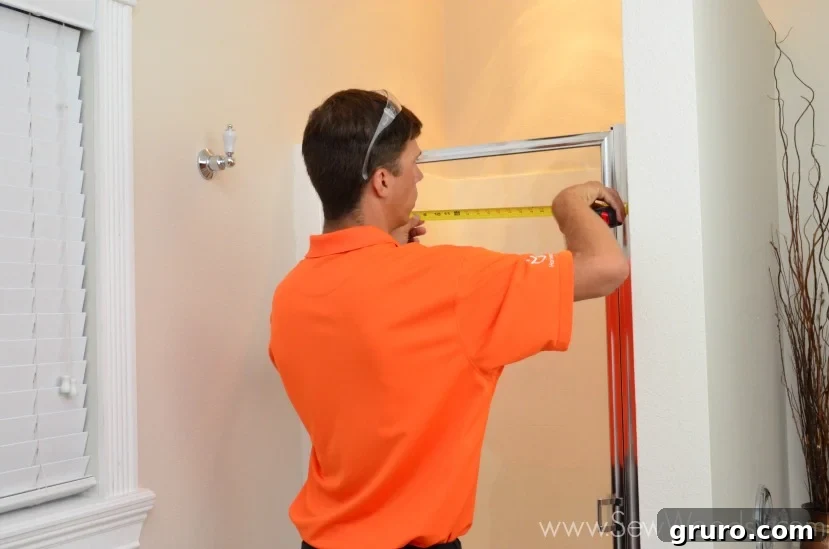 Cleaning a shower glass door thoroughly before film application