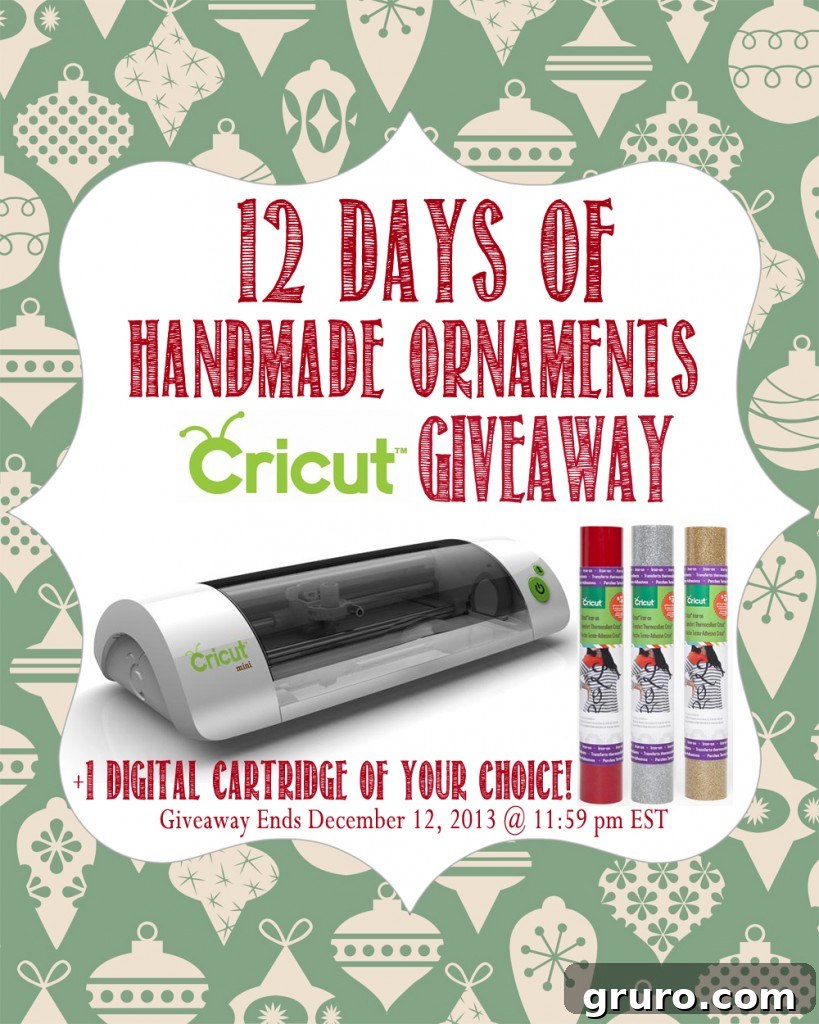 Cricut Giveaway - 12 Days of Handmade Ornaments